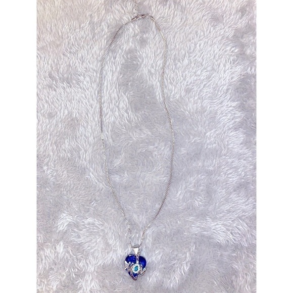 Cherished MOM heart pendant in white gold ‘I love you’ inscription 17 inch chain - Picture 4 of 4